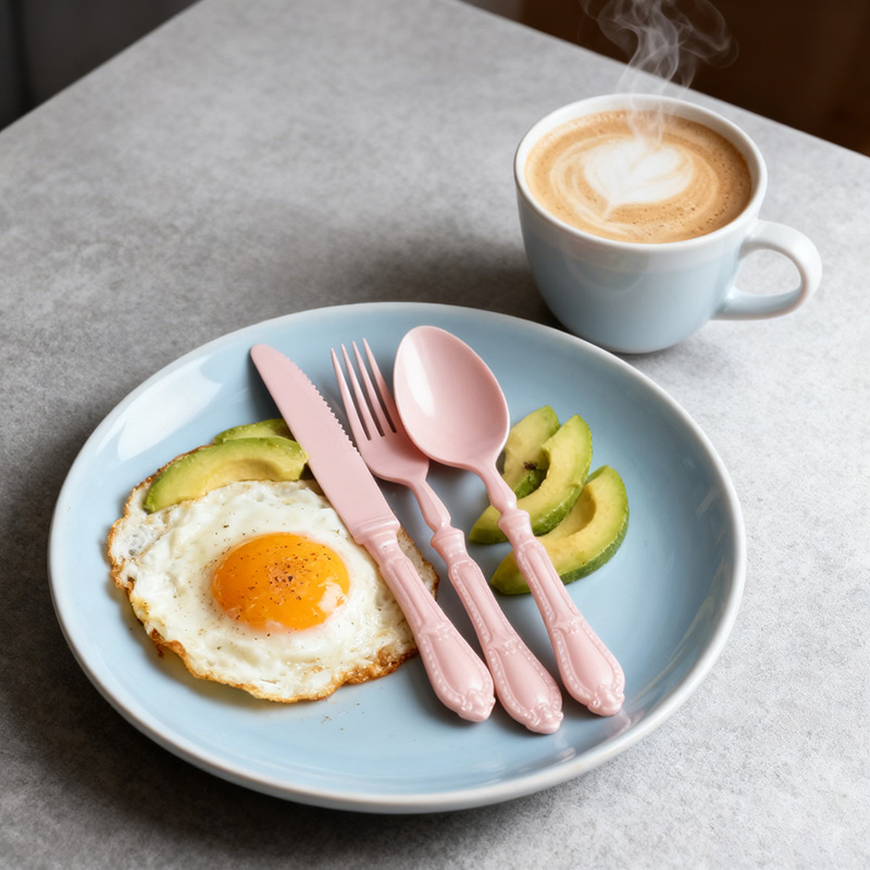 Pink Plastic Cutlery
