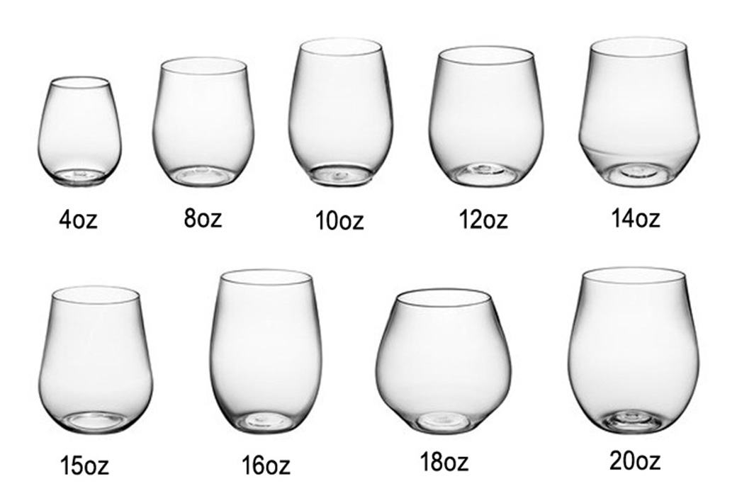 Plastic Diamond Stemless Wine Glass